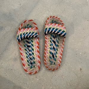 Loeffler Randall Strappy Straw Sandals